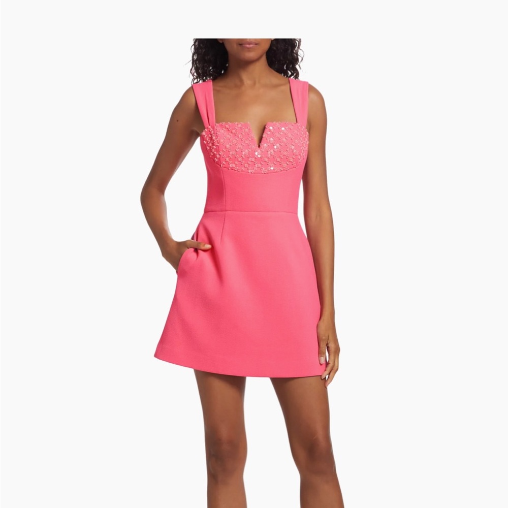 Rebecca Vallance Marie Sleeveless Beaded Mini Dress